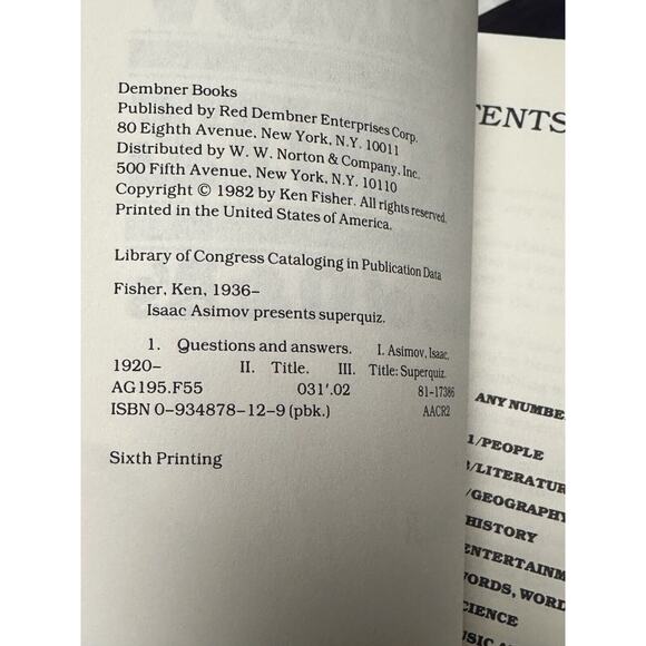 Isaac Asimov Presents Super Quiz - Picture 5 of 7